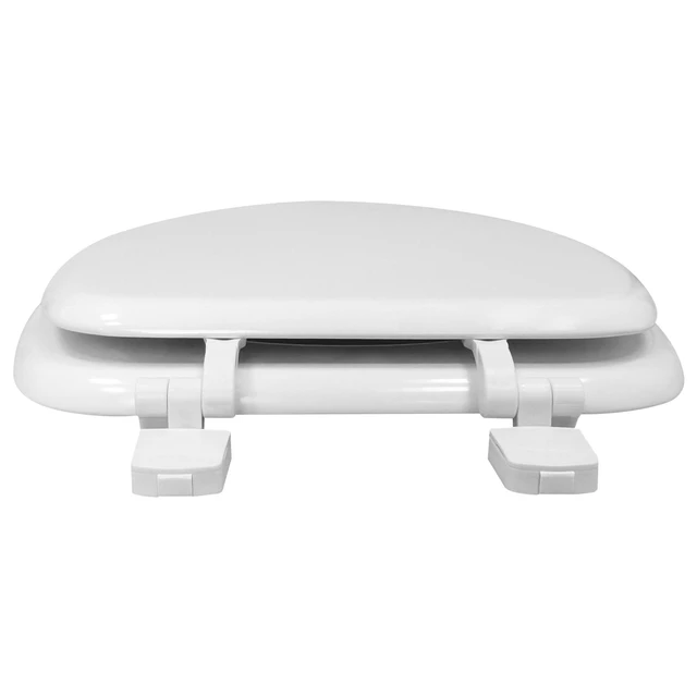 Alt view image 5 of 6 - Mainstays Elongated White Toilet Seat with Rice Husk Compression-Molded Wood Material