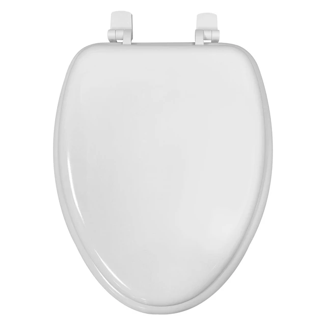 Alt view image 3 of 6 - Mainstays Elongated White Toilet Seat with Rice Husk Compression-Molded Wood Material