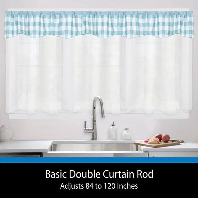 Alt view image 3 of 5 - Mainstays Adjustable Wrap-Around Double Curtain Rod, 84-120 Inch, 2-3 Inch Projection, White