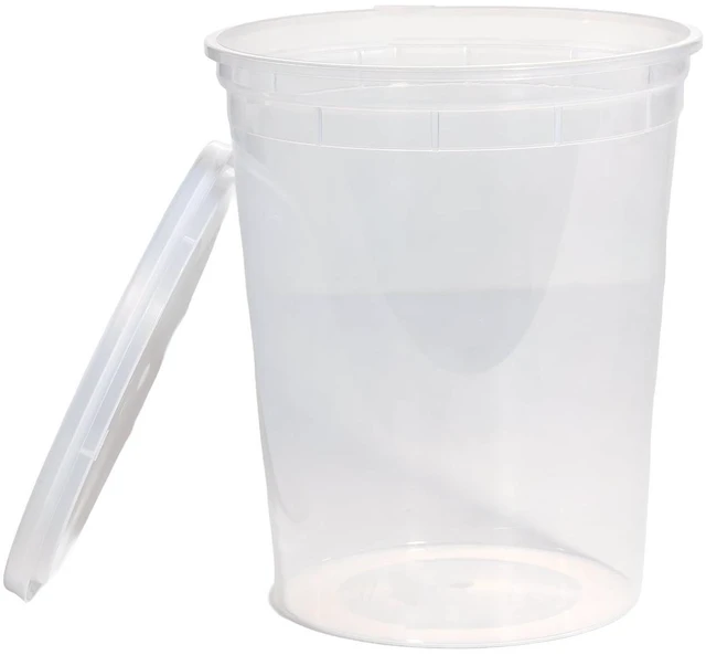 Alt view image 6 of 6 - Mainstays 32 oz Clear Plastic Deli Containers, 40 Piece