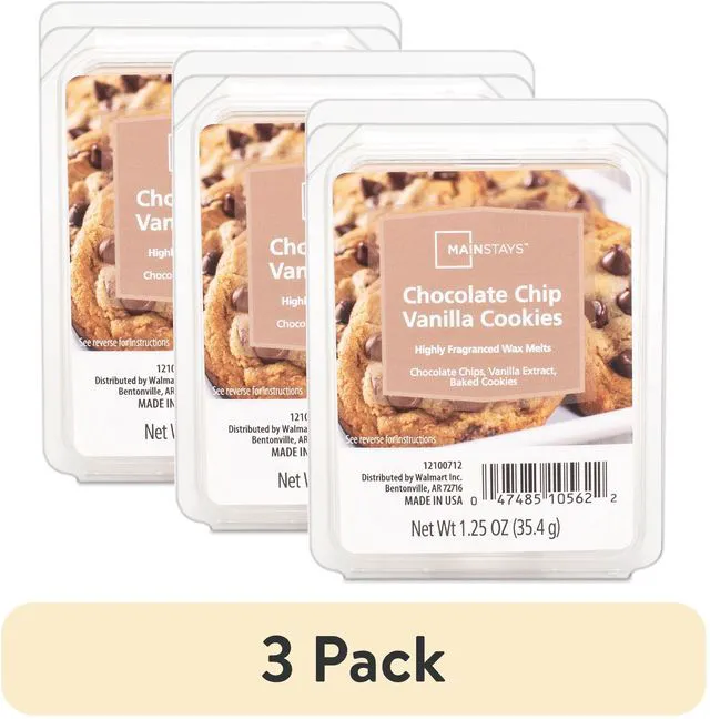 Main image of Mainstays Chocolate Chip Vanilla Cookies Scented Wax Melt, 1.25 oz, 3 Pack