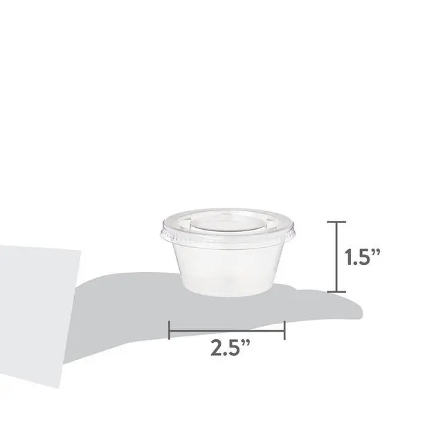 Alt view image 2 of 6 - Great Value Clear Disposable Plastic Cups with Lids, 2 oz, 50 Count