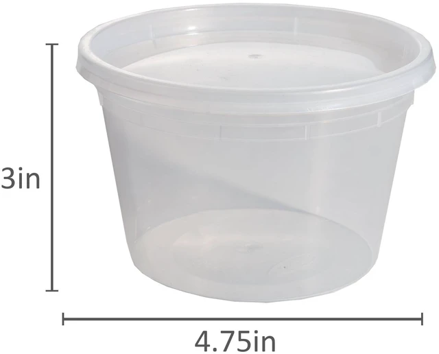 Alt view image 3 of 6 - Mainstays Plastic Deli Containers 40 Pieces 16 oz for Meal Prep and Batch Cooking