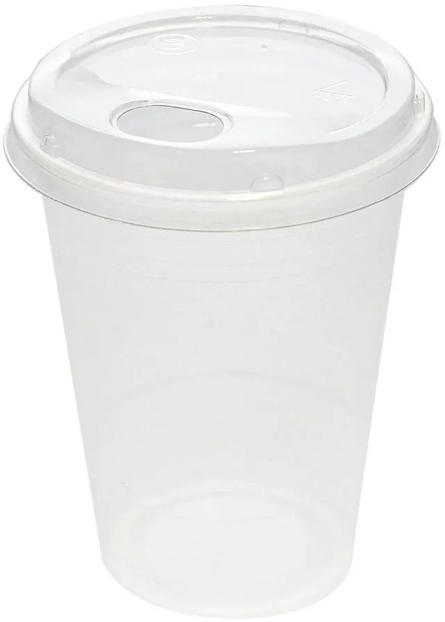 Alt view image 5 of 7 - Great Value Disposable Plastic Cups and Lids Combo, Clear, 16 oz, 25 Count