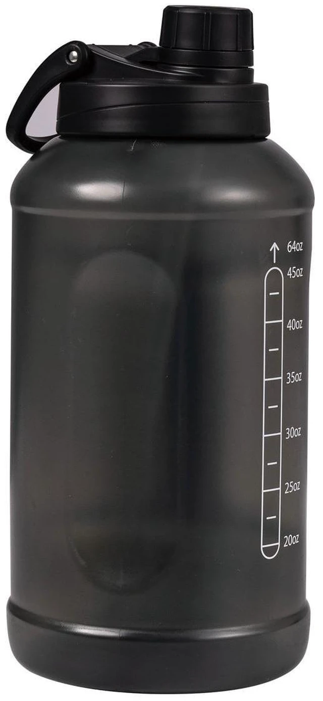 Alt view image 2 of 5 - Mainstays 64 fl oz Water Bottle, Translucent Black, 2-in-1 Straw/Chug Lid, Plastic