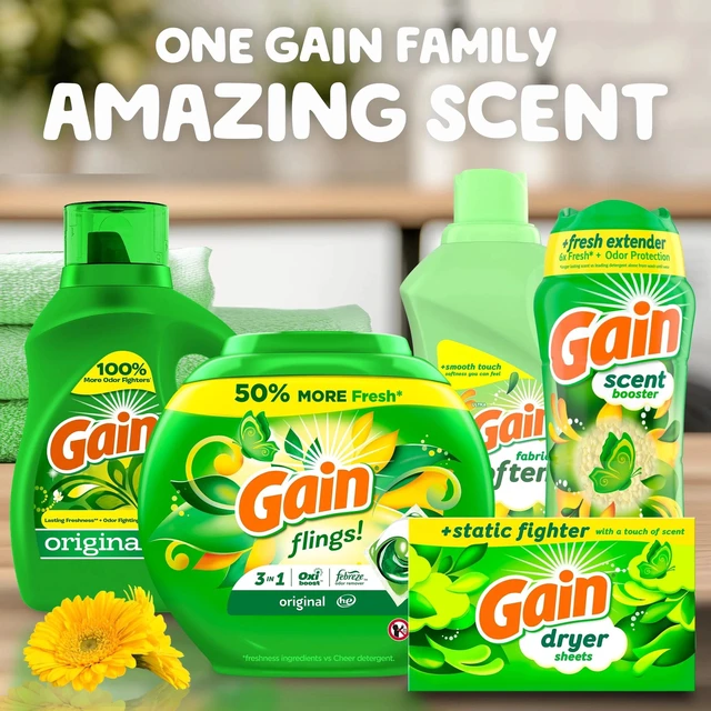 Alt view image 2 of 5 - Gain Original Scent Liquid Laundry Fabric Softener and Conditioner, 140 fl oz, 190 Loads