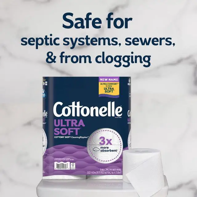 Alt view image 4 of 6 - Cottonelle Ultra Soft Toilet Paper 6 Mega Rolls