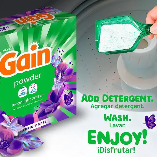 Alt view image 3 of 6 - Gain Powder Laundry Detergent, 82 oz, 89 Loads, Moonlight Breeze Scent