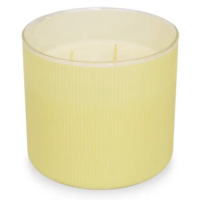 Alt view image 5 of 6 - Mainstays 14 oz White Sails and Sunsets 3-Wick Textured Wrapped Candle