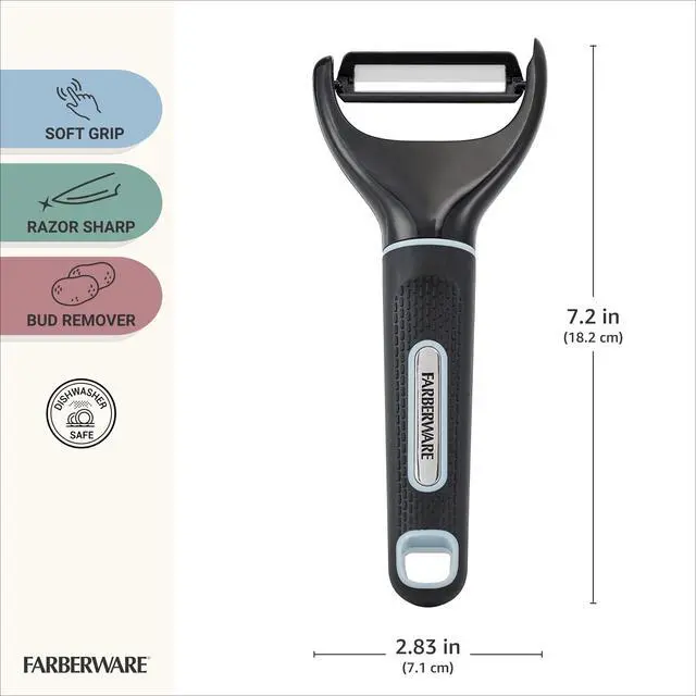 Alt view image 5 of 6 - Farberware Y Peeler with Soft Grips and Ceramic Blade