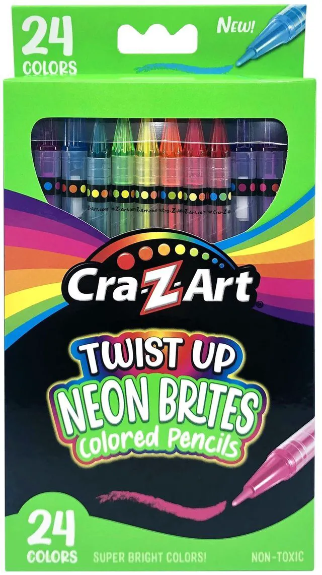 Main image of Cra-Z-Art Neon Twist Up Colored Pencils, 24 Count, for Beginners, Child to Adult