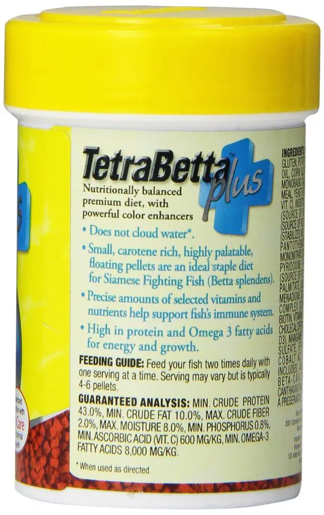 Alt view image 2 of 6 - TetraBetta Plus Floating Mini Pellets Fish Food with Natural Color Enhancer, 1.2oz