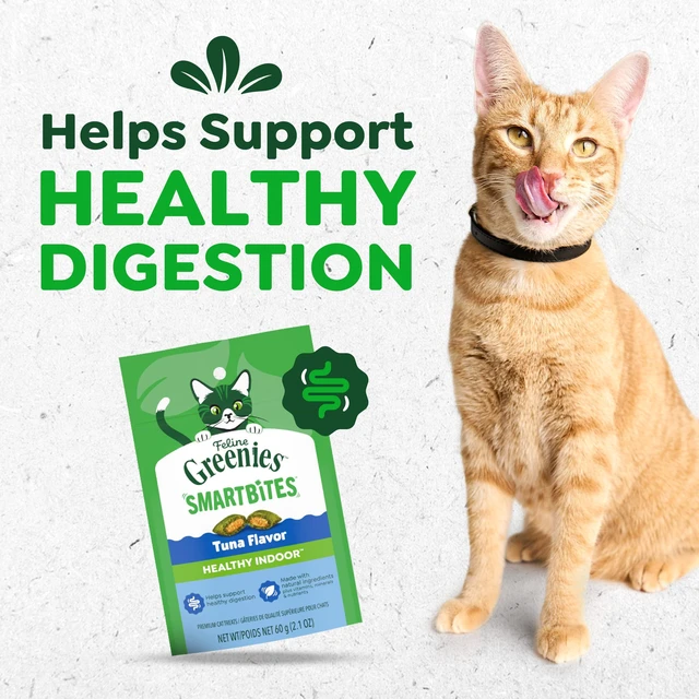 Alt view image 4 of 6 - Greenies Feline Smartbites Healthy Indoor Cat Treats, Tuna, 2.1oz