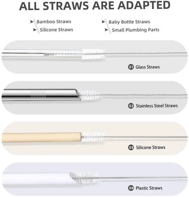 Alt view image 2 of 7 - Stanley Mug 40, 30, 20 oz Straw Cleaner Brush Kit - 9-Piece 3-Size Extra Long Pipe Cleaners, Straw Cleaning Brush for Tumbler, Sippy Cup, Bottle and Tube