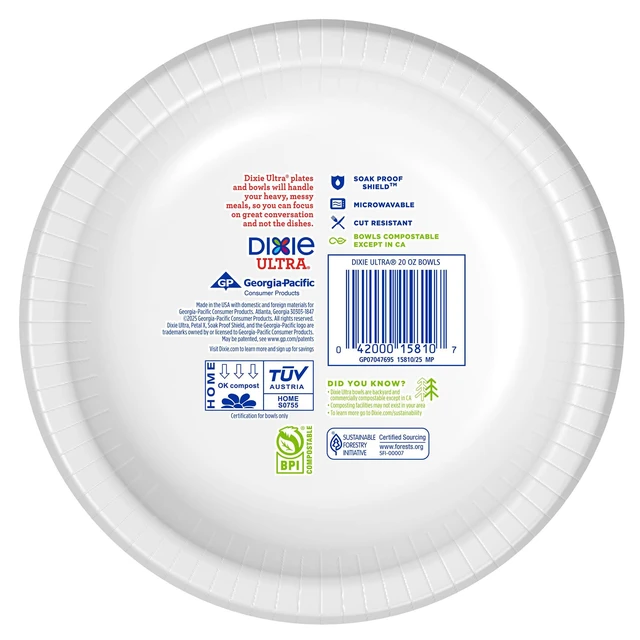 Alt view image 5 of 6 - Dixie Ultra Large Paper Bowls 20oz, 56 Count