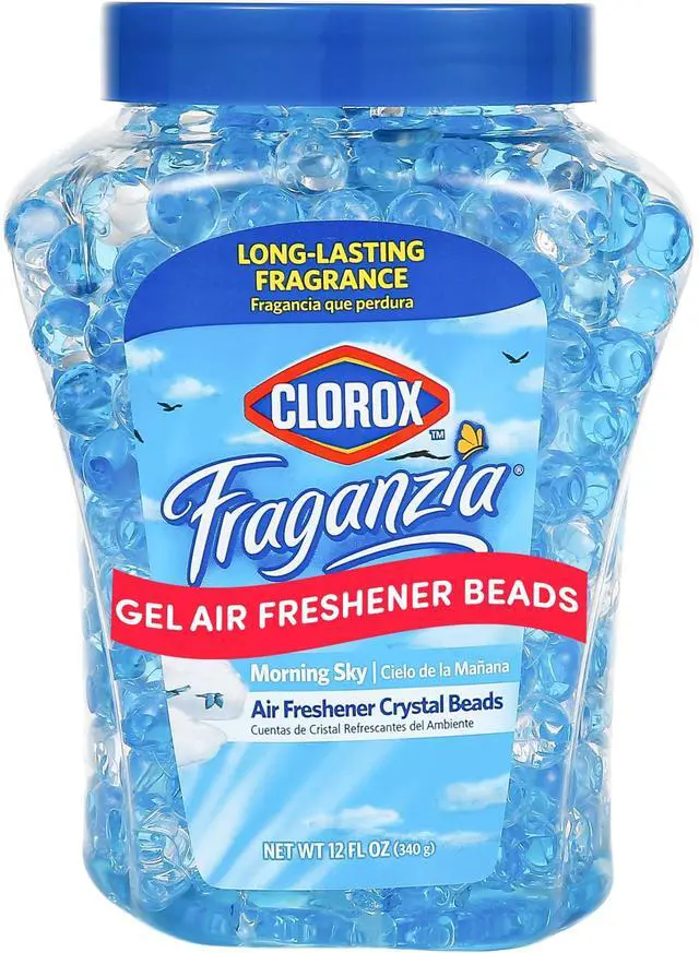 Main image of Clorox Fraganzia Crystal Beads Air Freshener, Morning Sky Scent, 12 Fl Oz