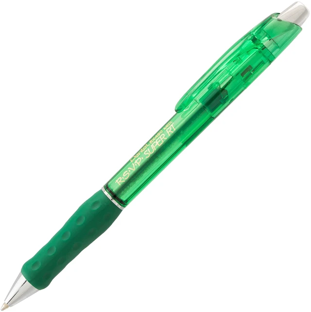 Alt view image 5 of 7 - Pentel RSVP Super RT Ballpoint Pen 1.0mm Medium Line Green Ink Pack of 2 (BX480BP2D)