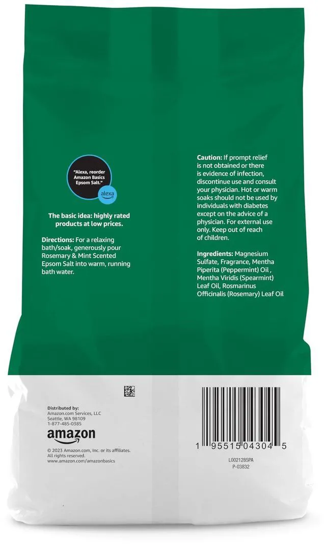 Alt view image 4 of 5 - Basics Epsom Salt Soaking Aid, Rosemary & Mint Scent, 3 Pound (Pack of 1)