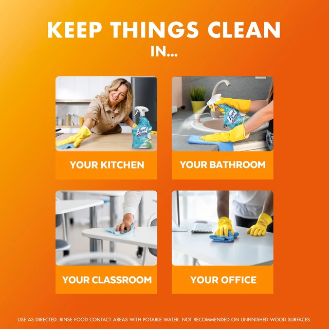 Alt view image 6 of 6 - Lysol All Purpose Cleaner Spray, Disinfectant, Mango, 32oz