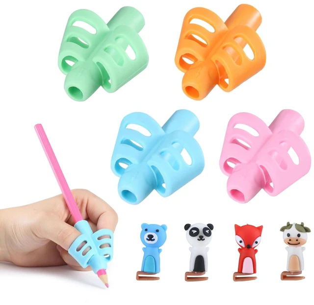 Main image of Mr. Pen Pencil Grips for Kids Handwriting, 4 Pack with 4 Clips, Colorful