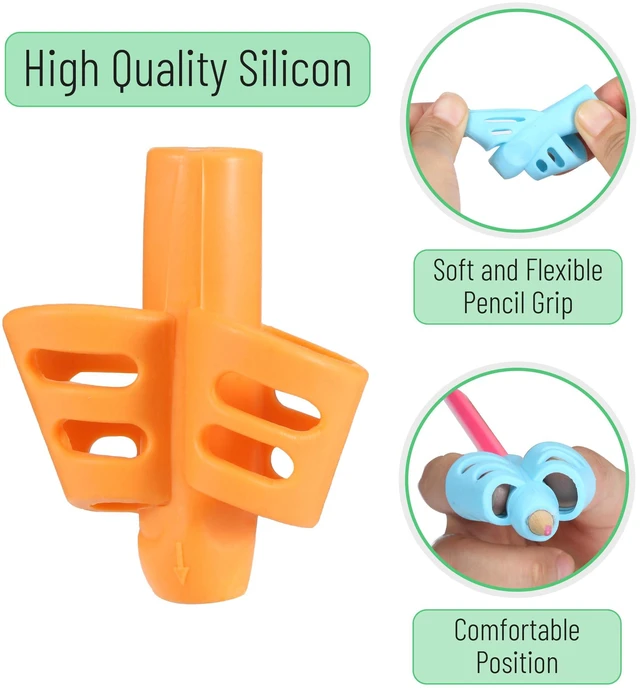 Alt view image 7 of 7 - Mr. Pen Pencil Grips for Kids Handwriting, 4 Pack with 4 Clips, Colorful