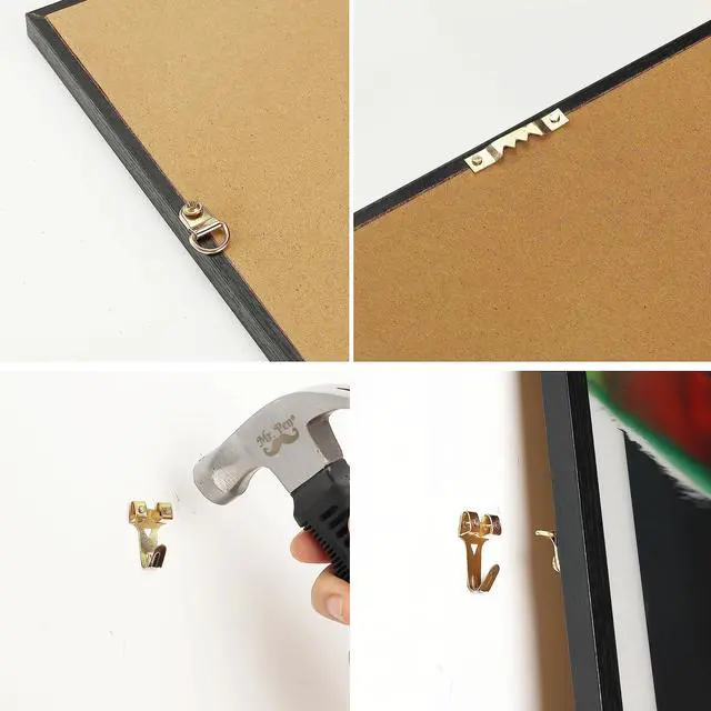 Alt view image 4 of 7 - Mr. Pen Picture Hanging Kit 310 Pcs Gold Assorted Hooks with Nails, Sawtooth Hangers, D-Rings, Steel Wire, Ring Hooks, Home Wall Mount Hardware for Frames, Canvas, Decor