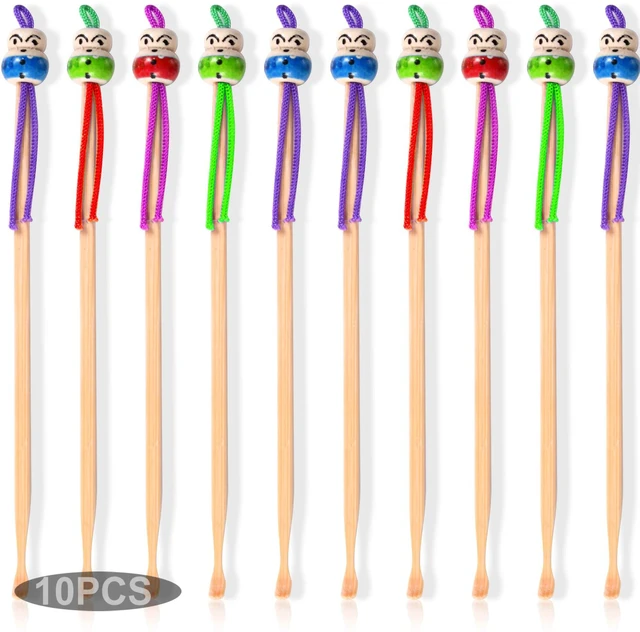 Main image of 10pcs Bamboo Ear Pick Earwax Curette Hanging Tool for Adults and Children