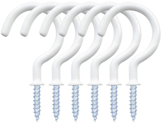 Main image of Yuntop 12 Pack Vinyl Coated Screw-in Ceiling Mug Hooks