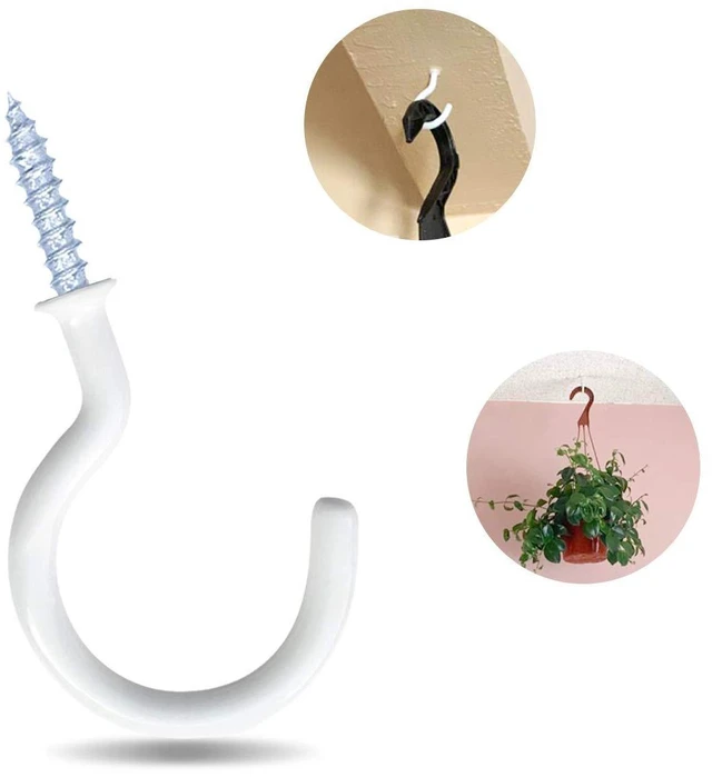 Alt view image 6 of 7 - Yuntop 12 Pack Vinyl Coated Screw-in Ceiling Mug Hooks