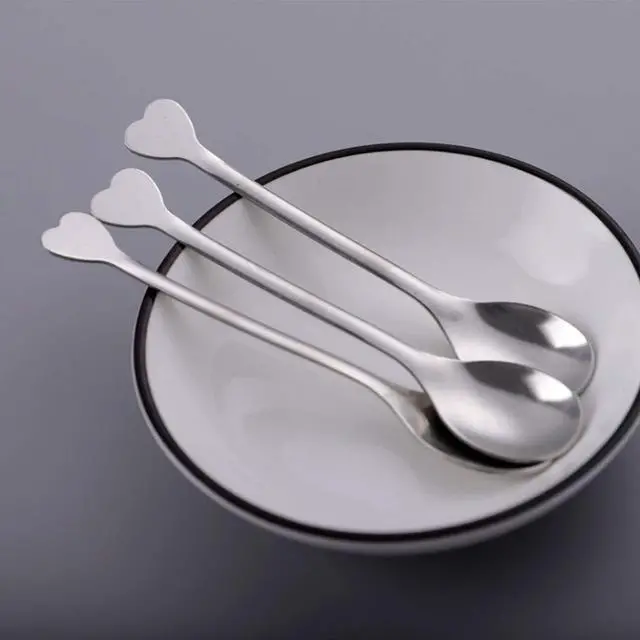 Alt view image 3 of 7 - Stainless Steel Mini Dessert Spoons Set of 10, 4.5-Inch Heart-Shaped Handle, Demitasse Espresso Coffee Spoons for Dessert, Tea, Appetizer
