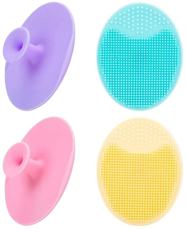 Main image of JEXCULL 4 Pack Soft Silicone Face Scrubber, Facial Cleansing Brush for Blackhead Acne Pore Deep Cleaning