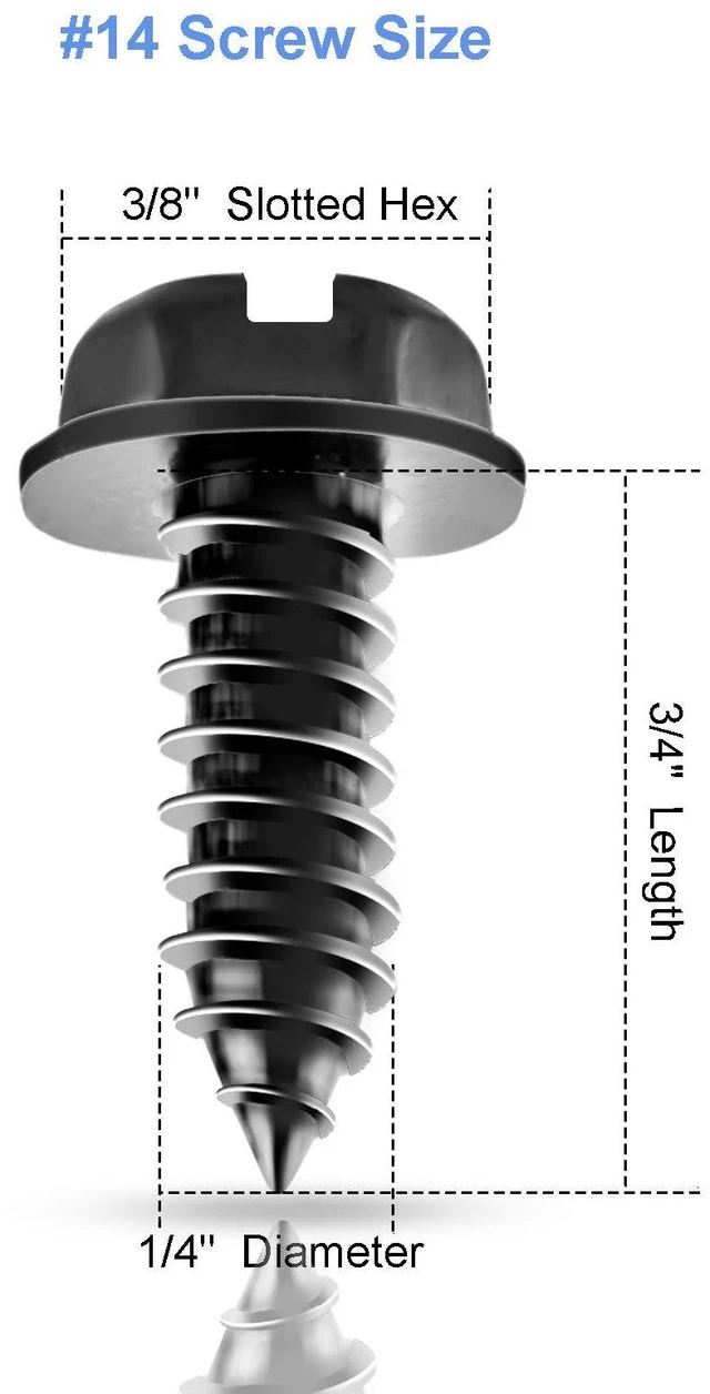 Alt view image 5 of 7 - 8 Sets Stainless Steel License Plate Screws Kit Rust-Proof Anti-Rattle Black