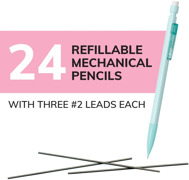 Alt view image 2 of 6 - BIC Xtra-Smooth Pastel Mechanical Pencils, Medium Point, 0.7mm, 24-Count