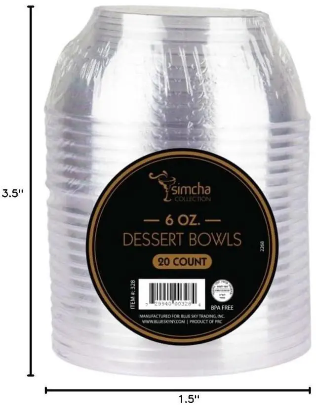 Alt view image 5 of 6 - Clear Plastic Serving Bowls 6 oz, Disposable Chip Bowls for Parties & Weddings, Candy Buffet Bowls, 20 Count