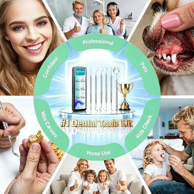 Alt view image 3 of 6 - Dental Pick Tools Kit, Tooth Scraper Plaque Tartar Remover