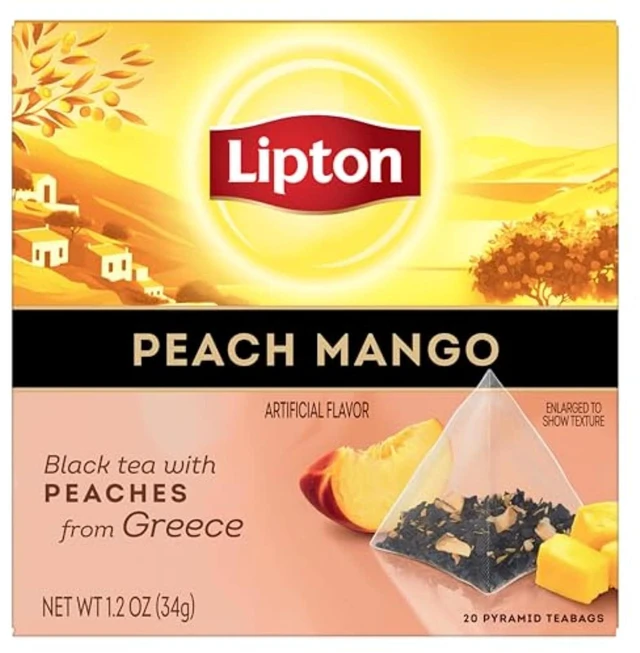 Main image of Lipton Black Tea Peach Mango, Pyramid Tea Bags, 20 Count
