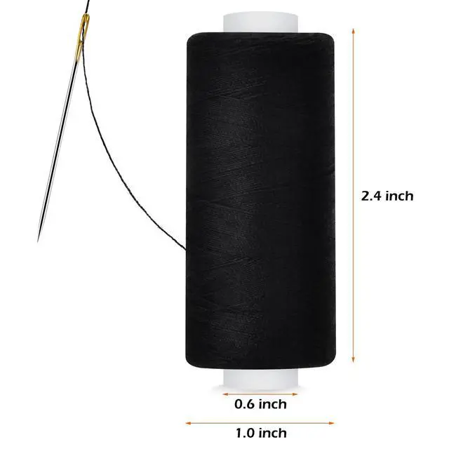 Alt view image 3 of 7 - 6 Pcs 402 Polyester Sewing Thread Kit, 400 Yards Each Spool, with Sewing Needle & Threader, for Sewing Machine, Hand Stitching, Embroidery