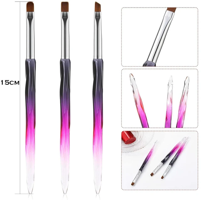 Alt view image 3 of 7 - 3Pcs Nail Art Clean Up and Cuticle Polish Removal Brushes Set