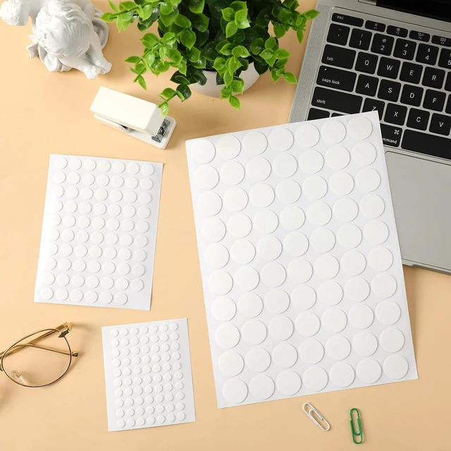 Alt view image 3 of 7 - JUNEBRUSHS 350 Pieces Double Sided Sticky Dots, 6mm, Clear Round Removable Poster Putty, No Trace Adhesive for Wall Hanging, Balloon Craft, DIY Art, Office Supplies