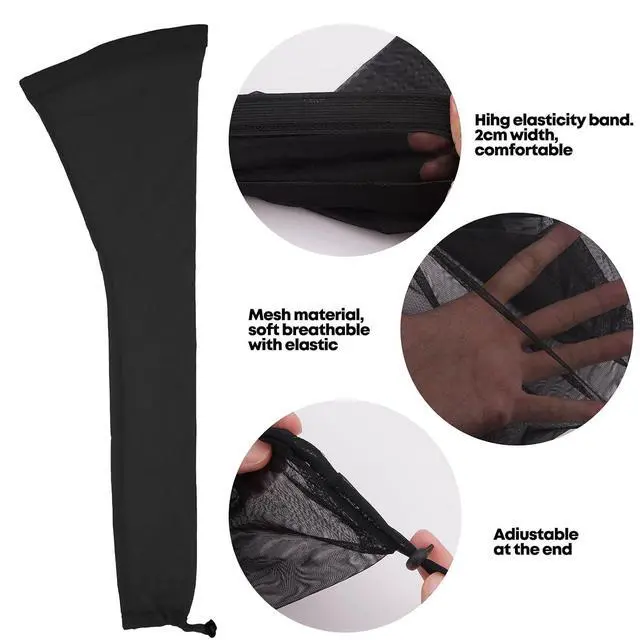 Alt view image 4 of 6 - Hair Weave Sleeve for Locs, Braids and Hairweave, Breathable with Elastic Band, Black