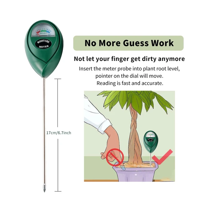Alt view image 5 of 7 - Soil Moisture Meter Hygrometer for Indoor Outdoor Plant Care, No Battery Needed (Green)