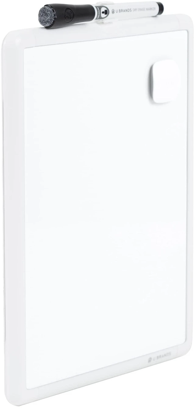 Alt view image 4 of 6 - U Brands Contempo Magnetic Small Whiteboard, 8.5" x 11", White Modern Frame, Mini Dry Erase Board for Students, Fridge and Locker, Includes Marker & Magnet
