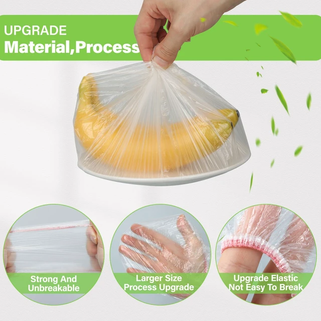 Alt view image 2 of 6 - 3rd Upgraded Plastic Bowl Covers for Bread Proofing, 100PCS, 3 Sizes, Elastic, Food Grade Safe, Reusable