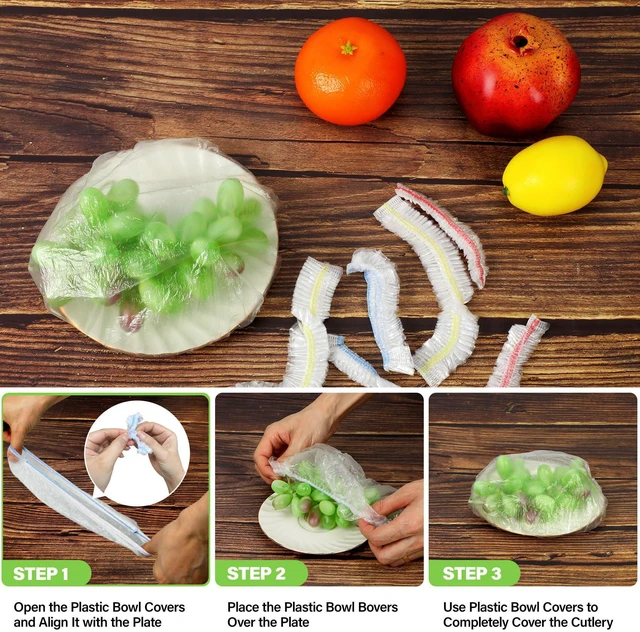 Alt view image 6 of 6 - 3rd Upgraded Plastic Bowl Covers for Bread Proofing, 100PCS, 3 Sizes, Elastic, Food Grade Safe, Reusable
