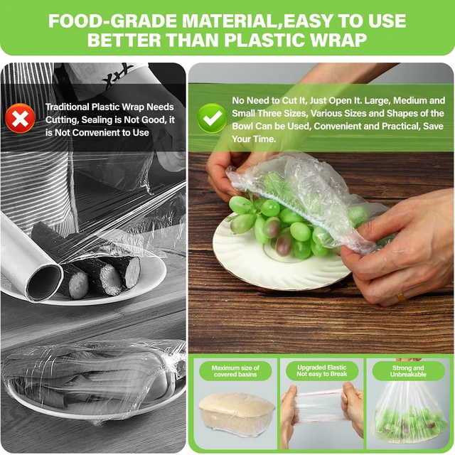 Alt view image 4 of 6 - 3rd Upgraded Plastic Bowl Covers for Bread Proofing, 100PCS, 3 Sizes, Elastic, Food Grade Safe, Reusable