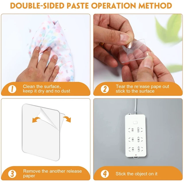 Alt view image 4 of 6 - 50PCS Sticky Tack Double Sided Adhesive Pads, 1-3/8in Square Pre-Cut Tape, 0.52mm, for Wall Hanging Mounting