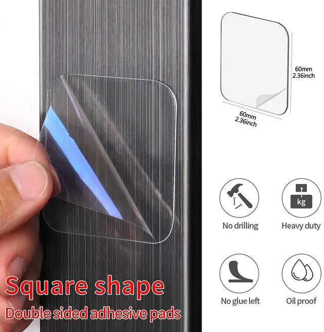 Alt view image 3 of 6 - 50PCS Sticky Tack Double Sided Adhesive Pads, 1-3/8in Square Pre-Cut Tape, 0.52mm, for Wall Hanging Mounting