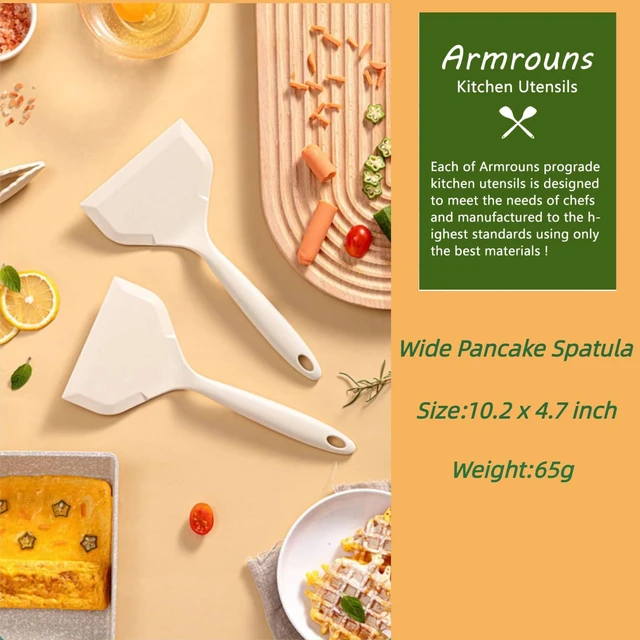Alt view image 4 of 5 - Silicone Wide Pancake Spatula Turner, Heat Resistant Flipper Spatula for Cooking, Pancake, Pizza, Omelet