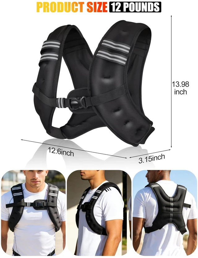 Alt view image 7 of 7 - Henkelion Weighted Vest for Men, Women, Kids with Weights Included, Adjustable Body Weight Vest for Running, Training, Jogging, Walking