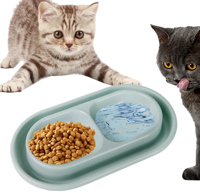 Alt view image 5 of 7 - Baoblaze Cat Food and Water Bowl Set Double Pet Feeding Bowls Easy to Clean for Small Medium Dogs and Cats Small Gray